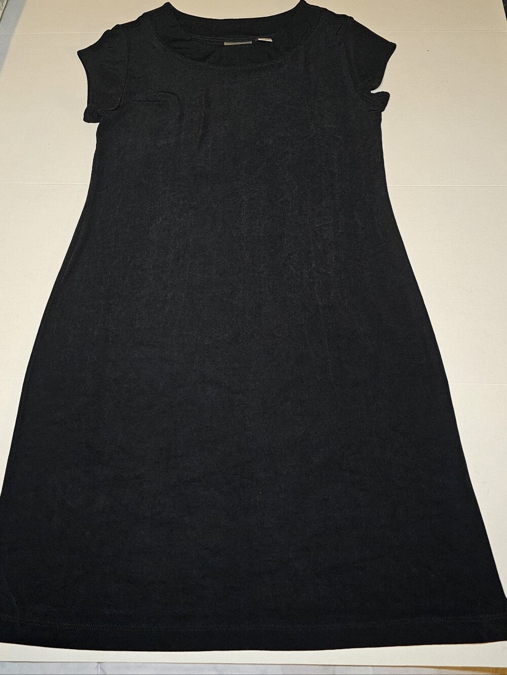 Chico's Vintage Women's Dress Traveler's Size 1 Size 8 Black Cap Sleeve Made USA